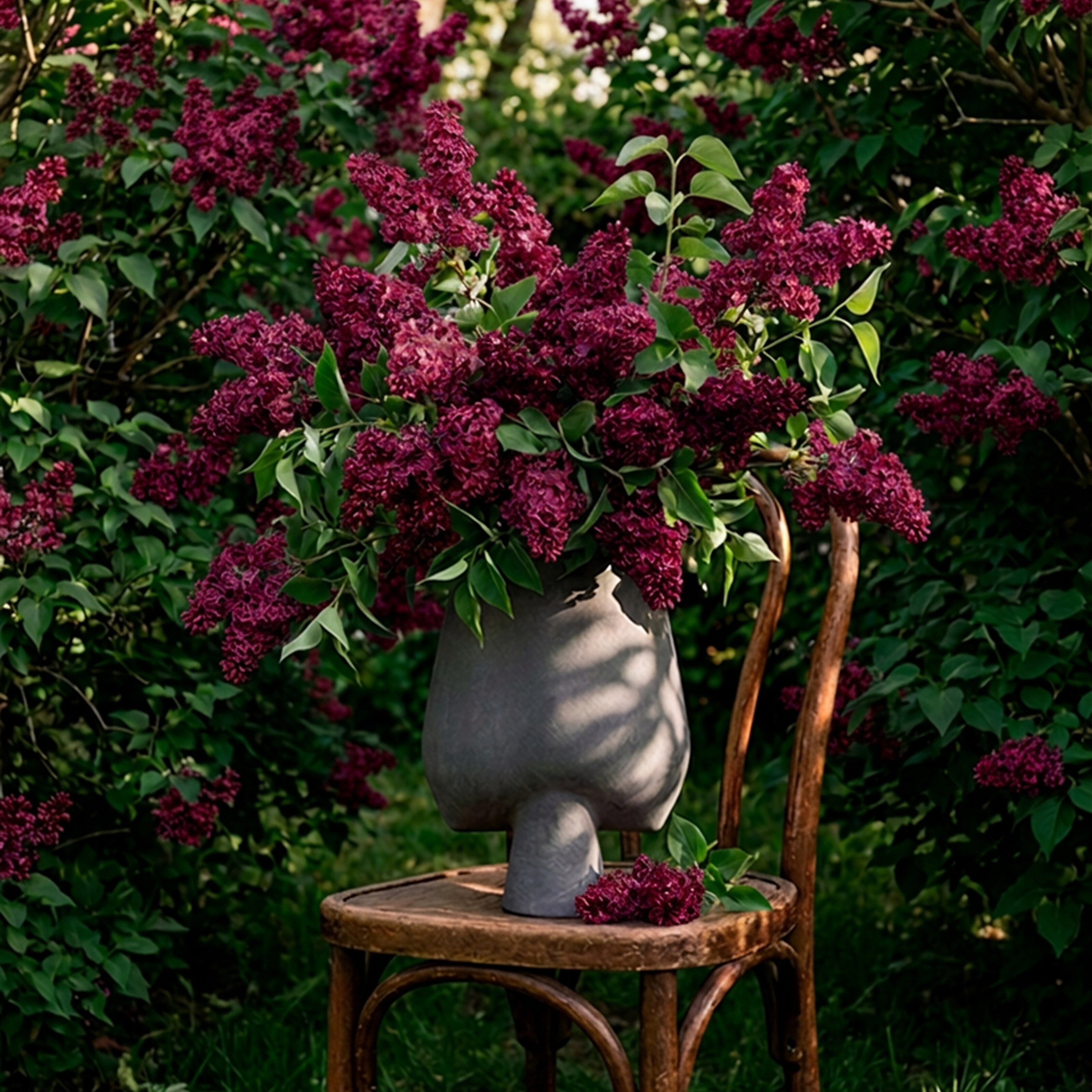 Sphere Vase Square, Big - Dark Grey