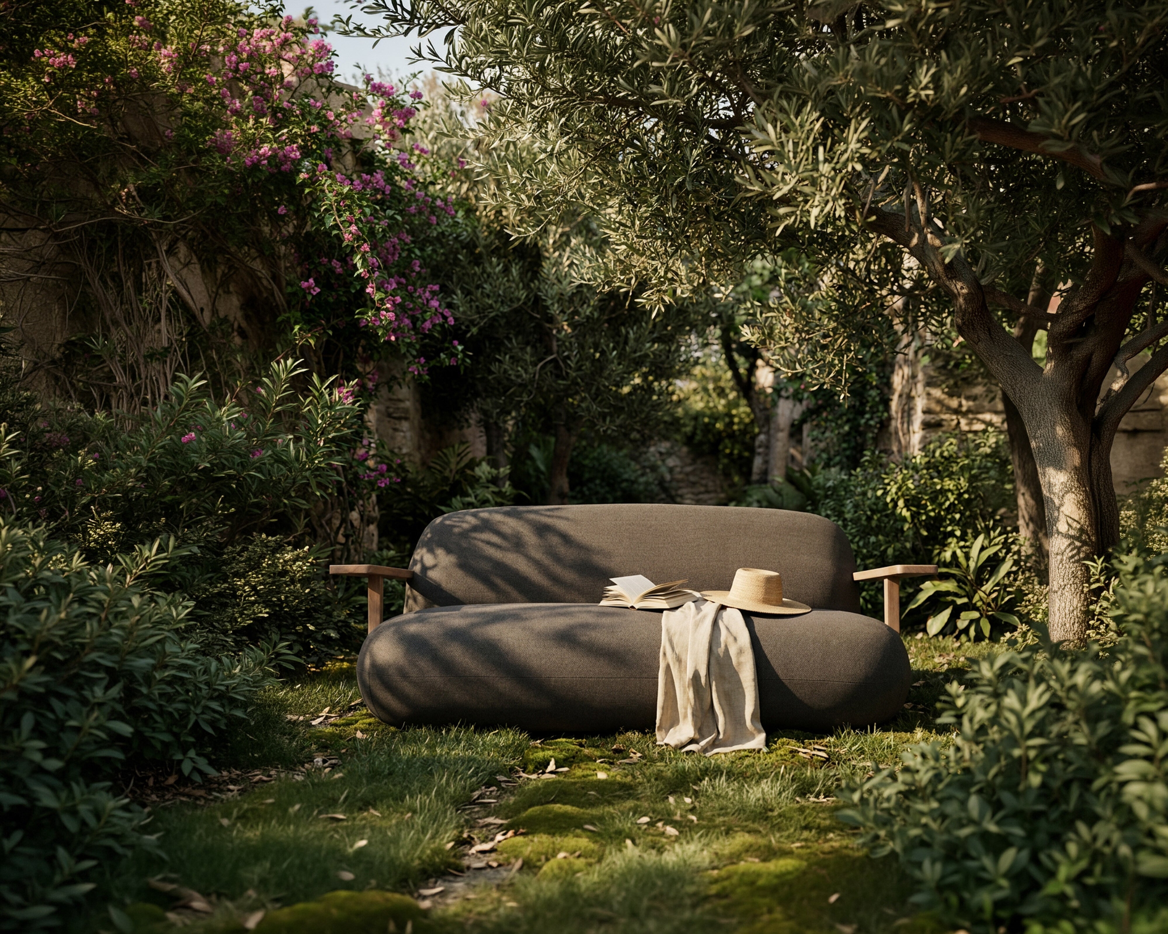 Toe Sofa - Teak / Stone Gray
