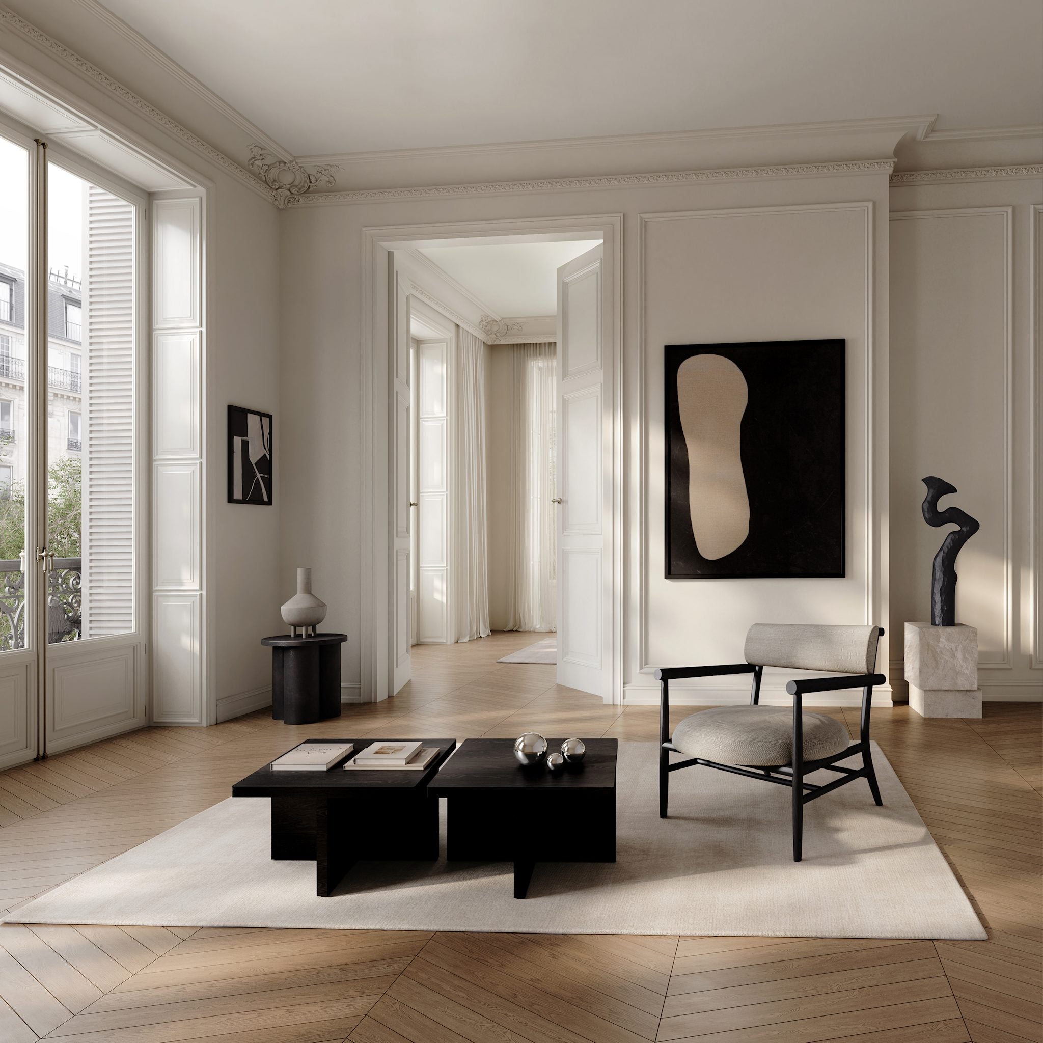 101 Copenhagen - Temple Coffee Table, Tall - Limestone - Table