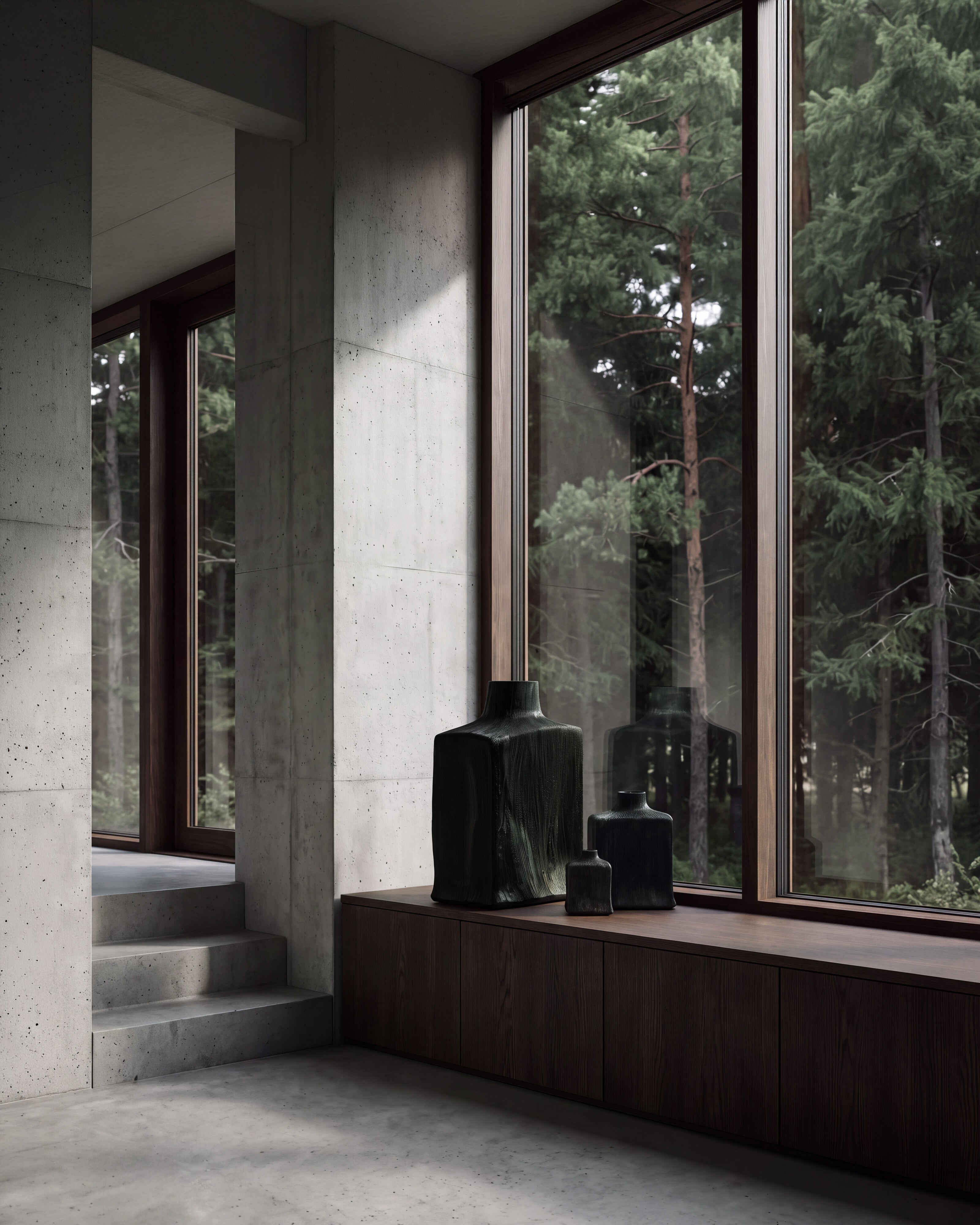 101 Copenhagen - Shin Vase, Mini - Carved Dark Green - Vase