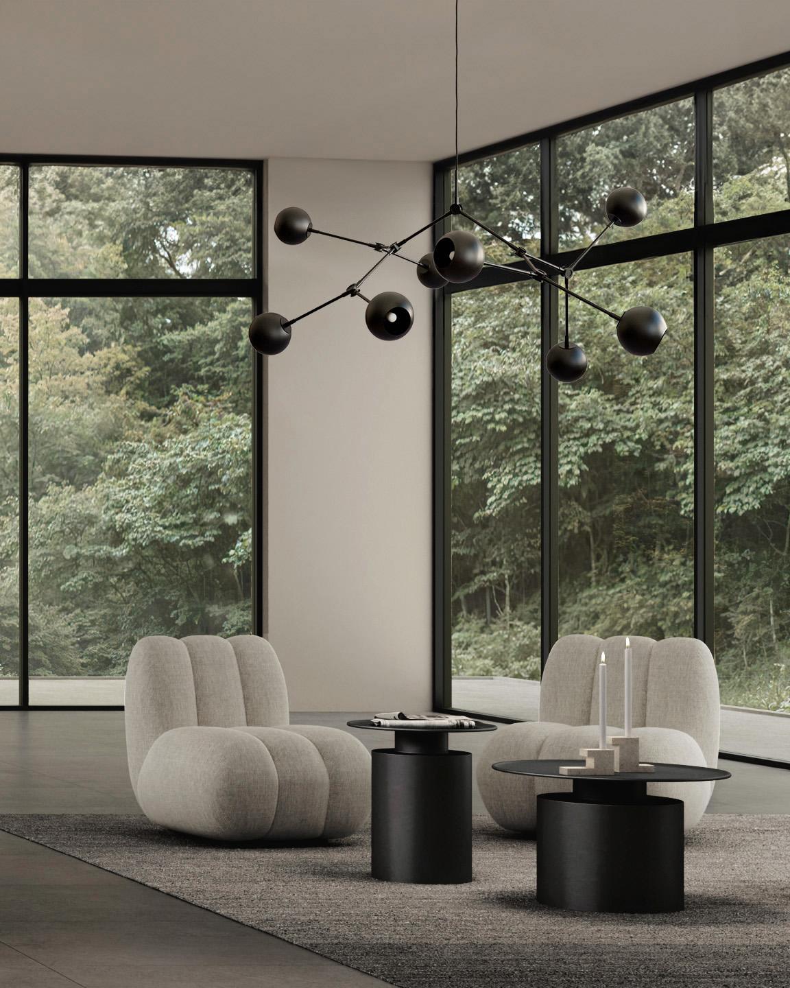 101 Copenhagen - Drop Chandelier Globe - Burned Black - Chandelier