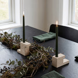 Brick Candle Holder, Tall - Limestone