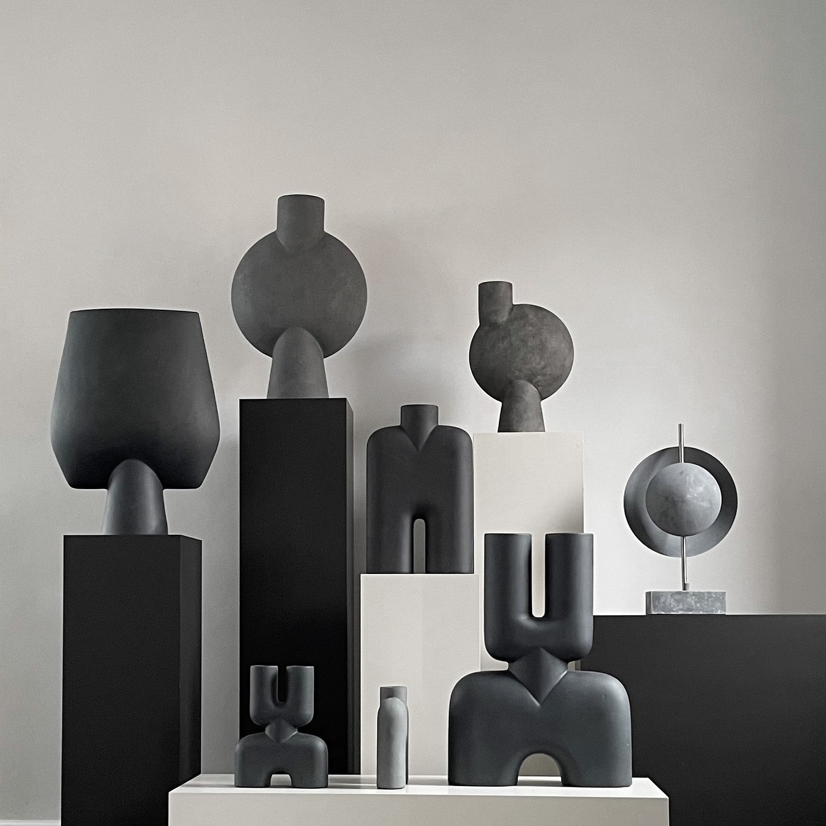 101 Copenhagen - Cobra Vase Double, Mini - Black - Vase