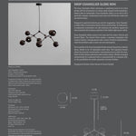 101 Copenhagen - Drop Chandelier Globe, Mini - Burned Black (5m) - Chandelier