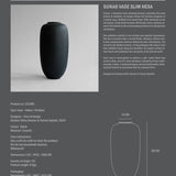 101 Copenhagen - Sunao Vase Slim, Hexa - Black - Vase