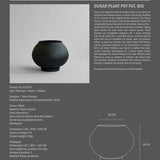 101 Copenhagen - Sunao Plant Pot Fat, Big - Black - Plant Pot