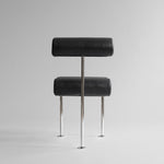 101 Copenhagen - Hiro Dining Chair, Stainless Steel - Aniline Leather Black - Dining Chair