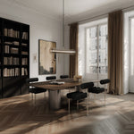 101 Copenhagen - Hiro Dining Chair, Stainless Steel - Aniline Leather Black - Dining Chair