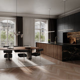 101 Copenhagen - Hiro Dining Chair, Stainless Steel - Aniline Leather Black - Dining Chair