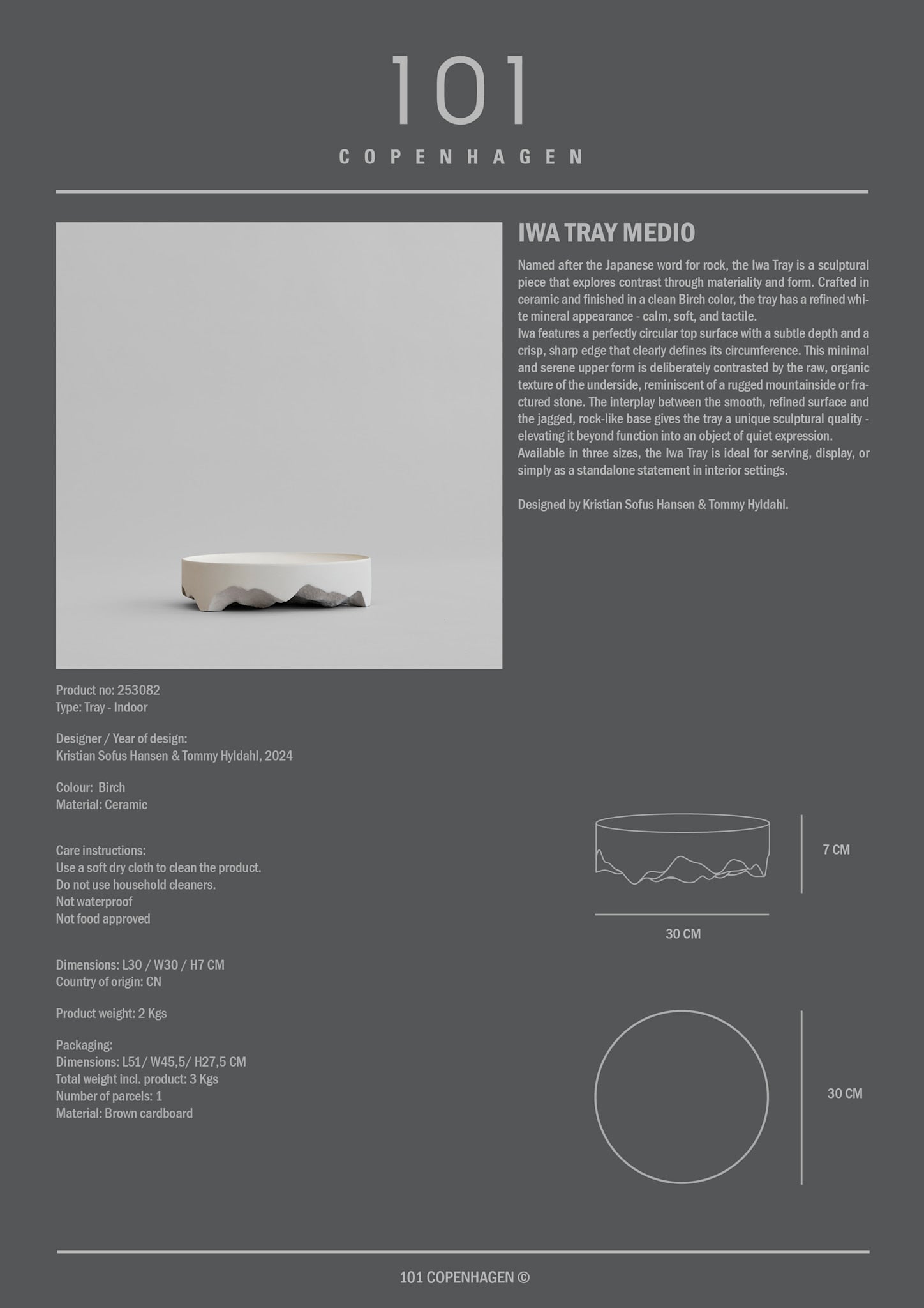 101 Copenhagen - Iwa Tray, Medio - Birch - Tray