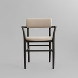 101 Copenhagen - Nama Dining Chair, Armrest - Coffee Black, Linen - Dining Chair