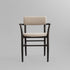 101 Copenhagen - Nama Dining Chair, Armrest - Coffee Black, Linen - Dining Chair