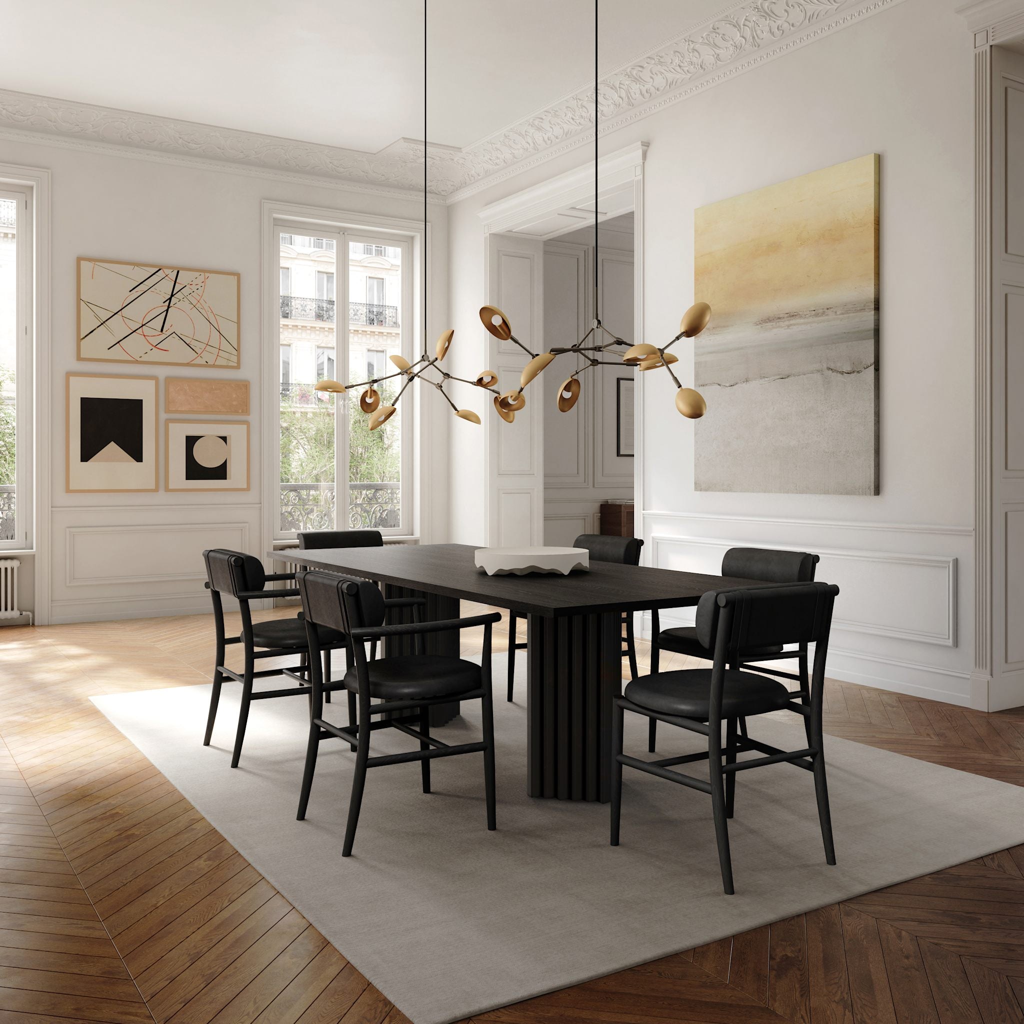 101 Copenhagen - Nama Dining Chair, Coffee Black  - Aniline leather black - Dining Chair
