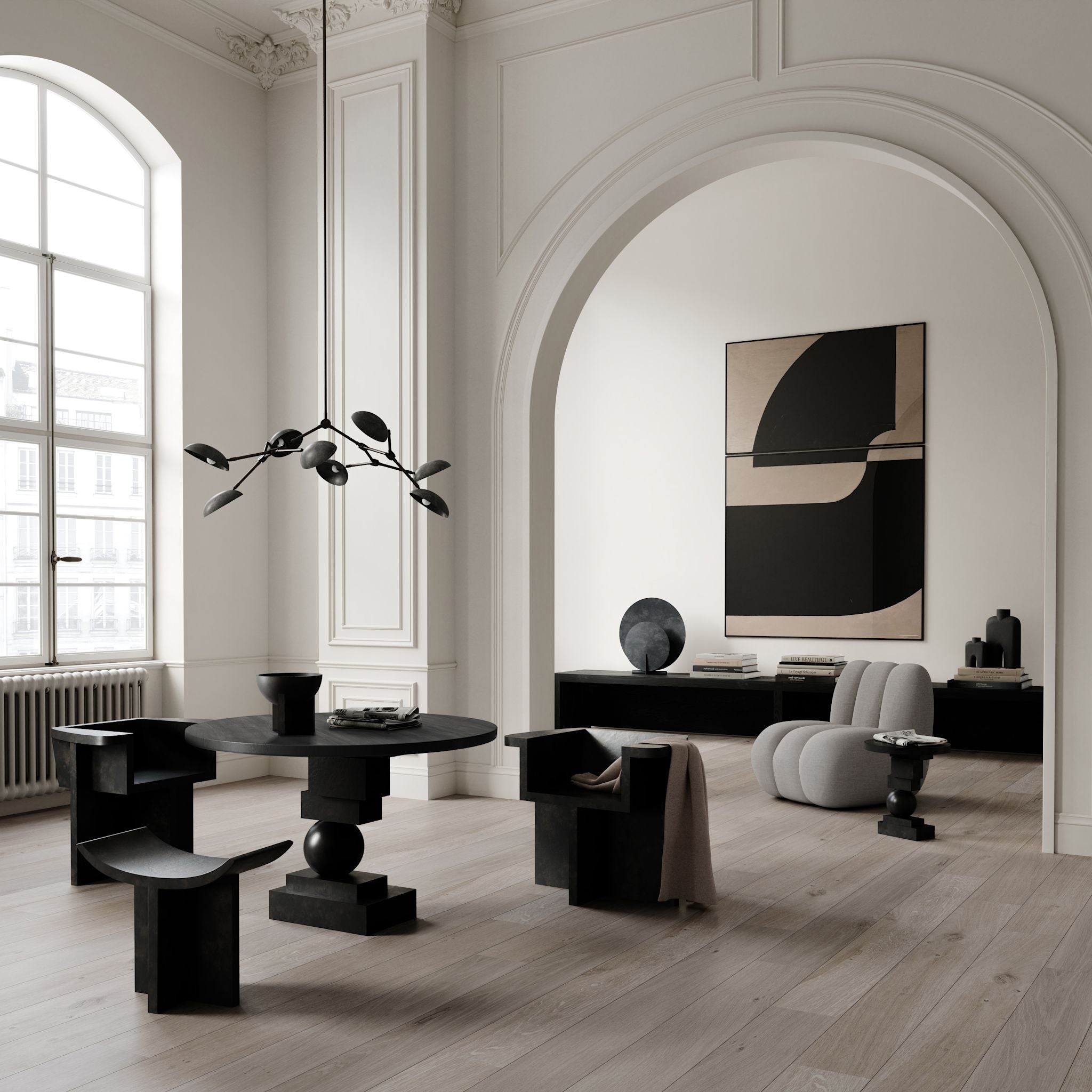 101 Copenhagen - Artist Dining Table, Ø120 - H30mm - Coffee Black Oak - Dining Table