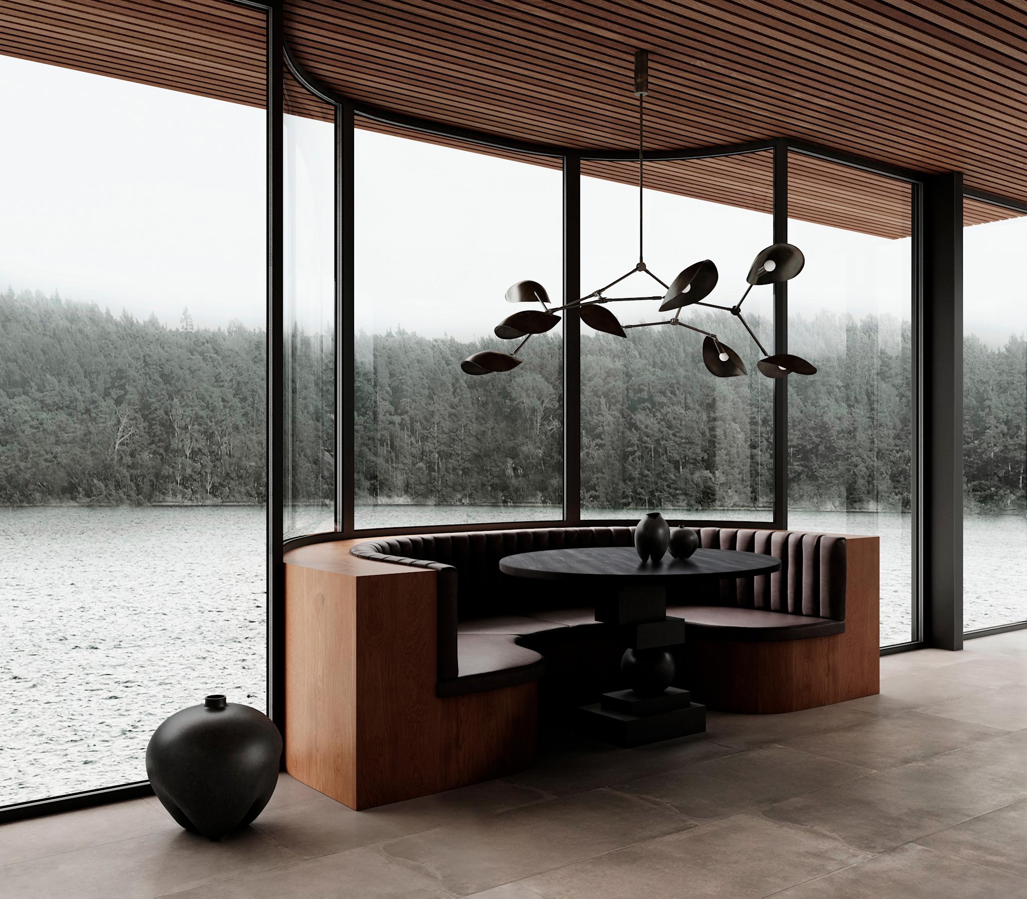 101 Copenhagen - Artist Dining Table, Top Ø120cm - Coffee Black Oak - Dining Table