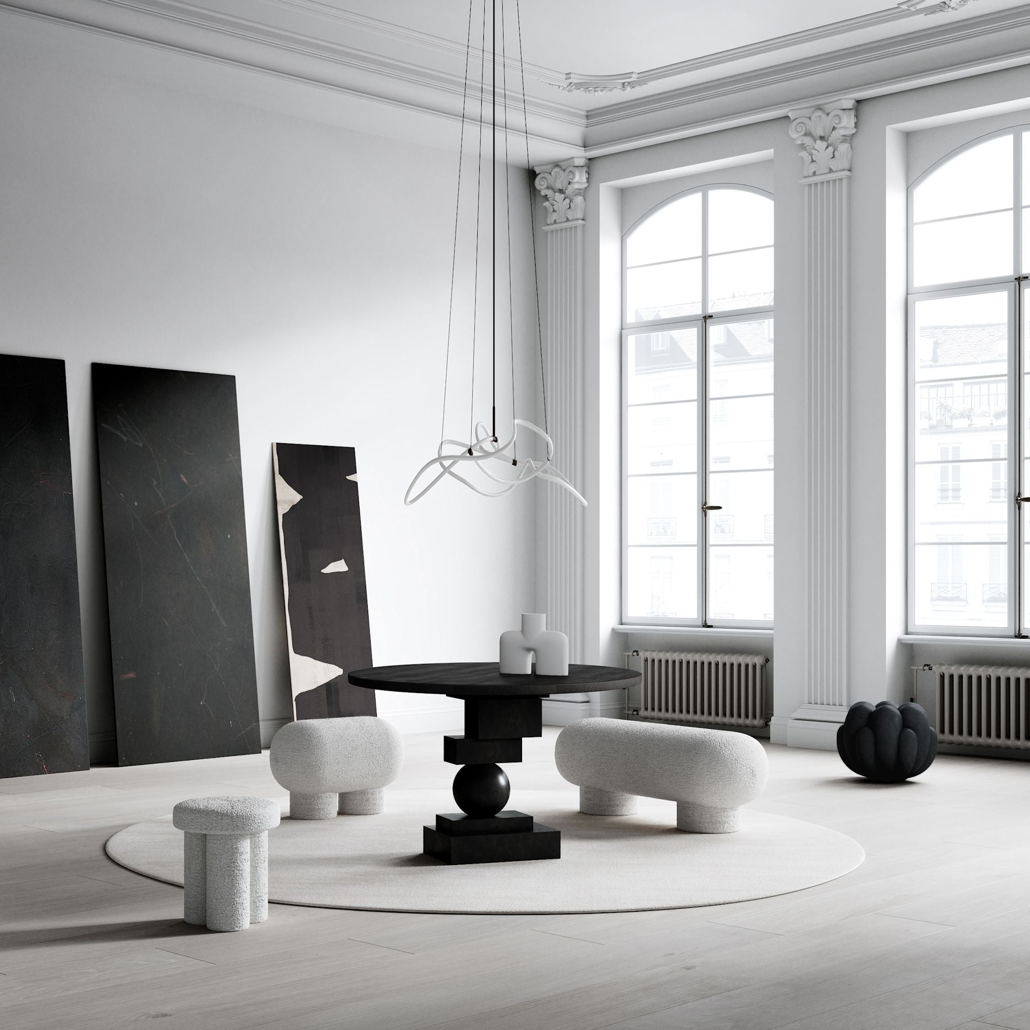 101 Copenhagen - Artist Dining Table, Ø120 - H30mm - Coffee Black Oak - Dining Table