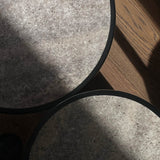 Trumpet Table, Low - Silver Travertine