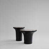 Trumpet Table, Low - Silver Travertine