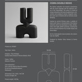 Cobra Vase Double, Medio - Black