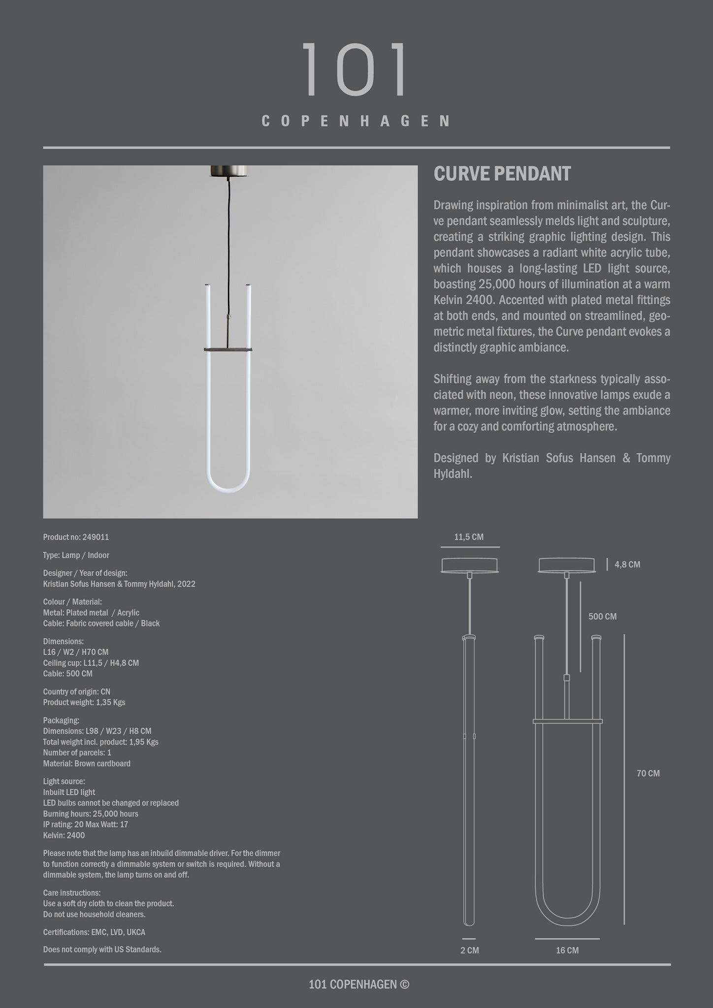 101 Copenhagen - Curve Pendant Lamp (5m) - Pendant Lamp