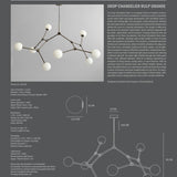 101 Copenhagen - Drop Chandelier Bulp, Grande - Grey (5m) - Chandelier