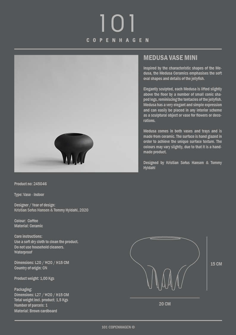 101 Copenhagen - Medusa Vase, Mini - Coffee - Vase