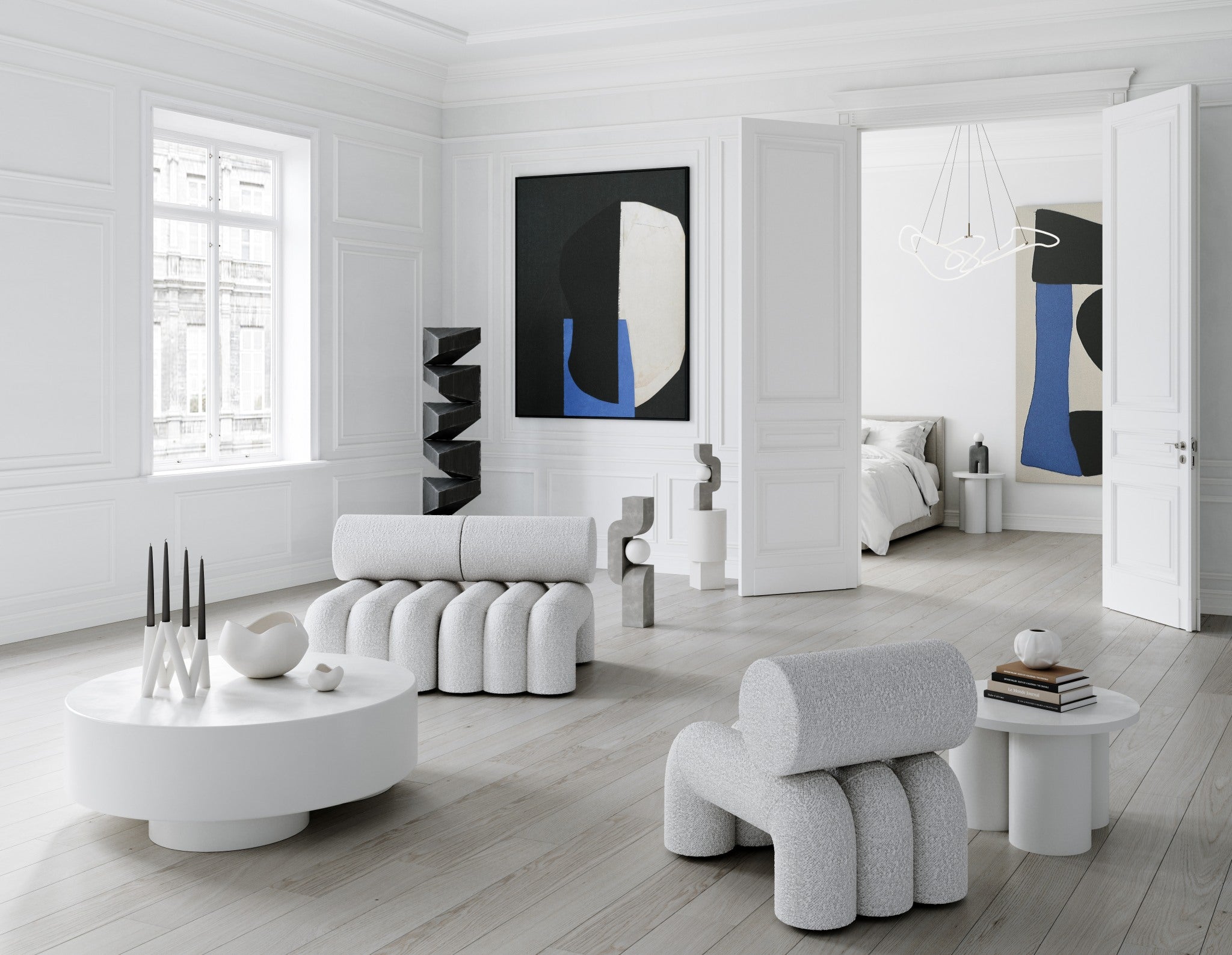 101 Copenhagen - Column Table - Bone White - Side Table