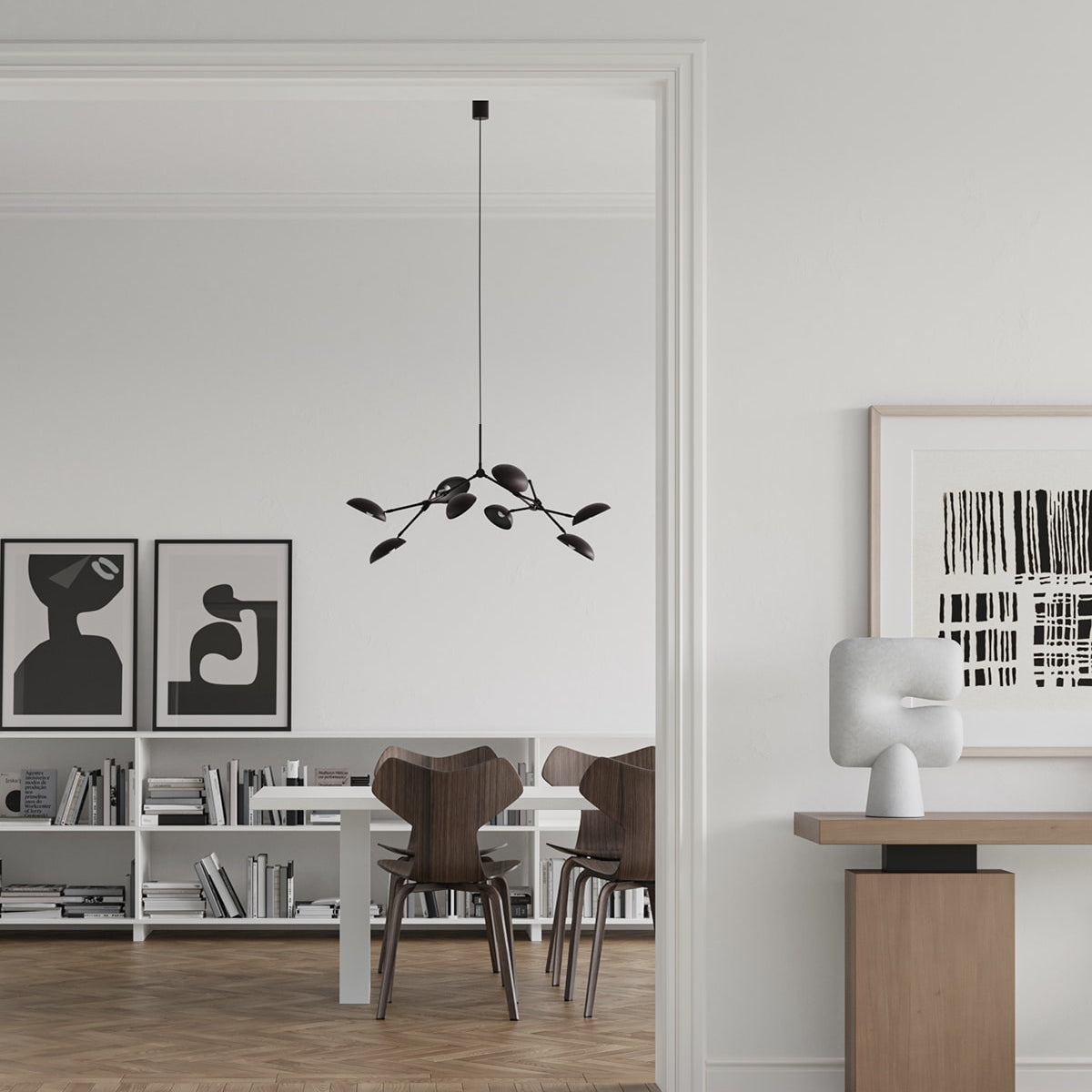 101 Copenhagen - Drop Chandelier, Mini - Burned Black (5m) - Chandelier