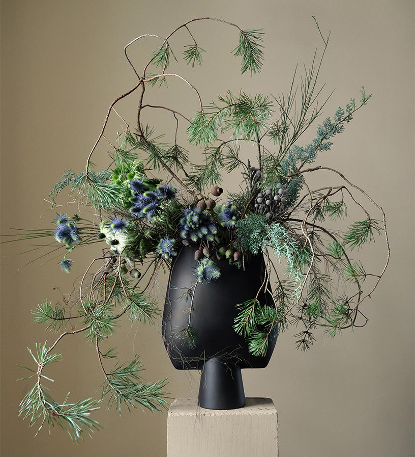 Stunning Aiku Floral arrangement with Sphere square vase