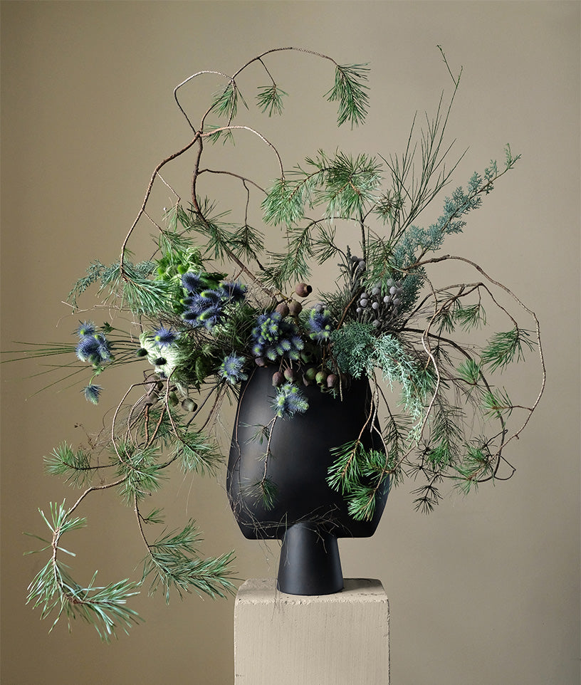 Stunning Aiku Floral arrangement with Sphere square vase
