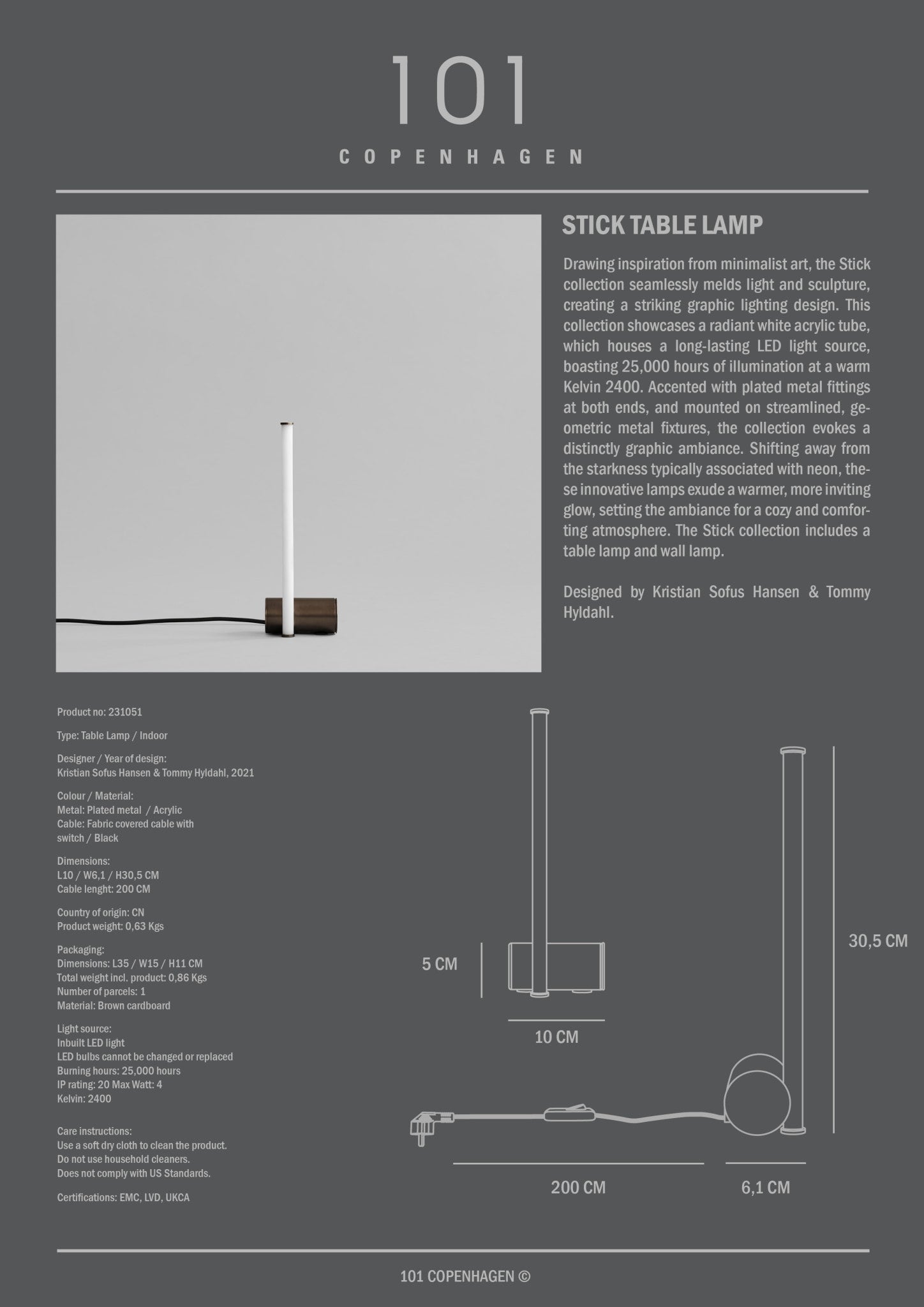 101 Copenhagen - Stick Table Lamp - Table Lamp
