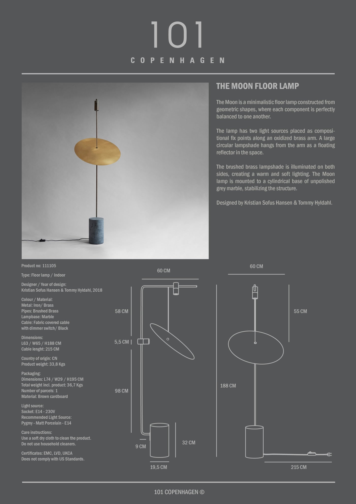 101 Copenhagen - The Moon Floor Lamp - Floor Lamp