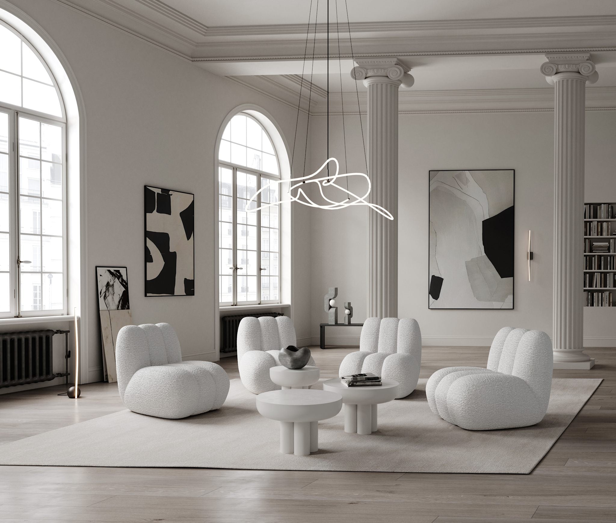 101 Copenhagen - Crown Table, Tall - Bone White - Coffee or Side Table