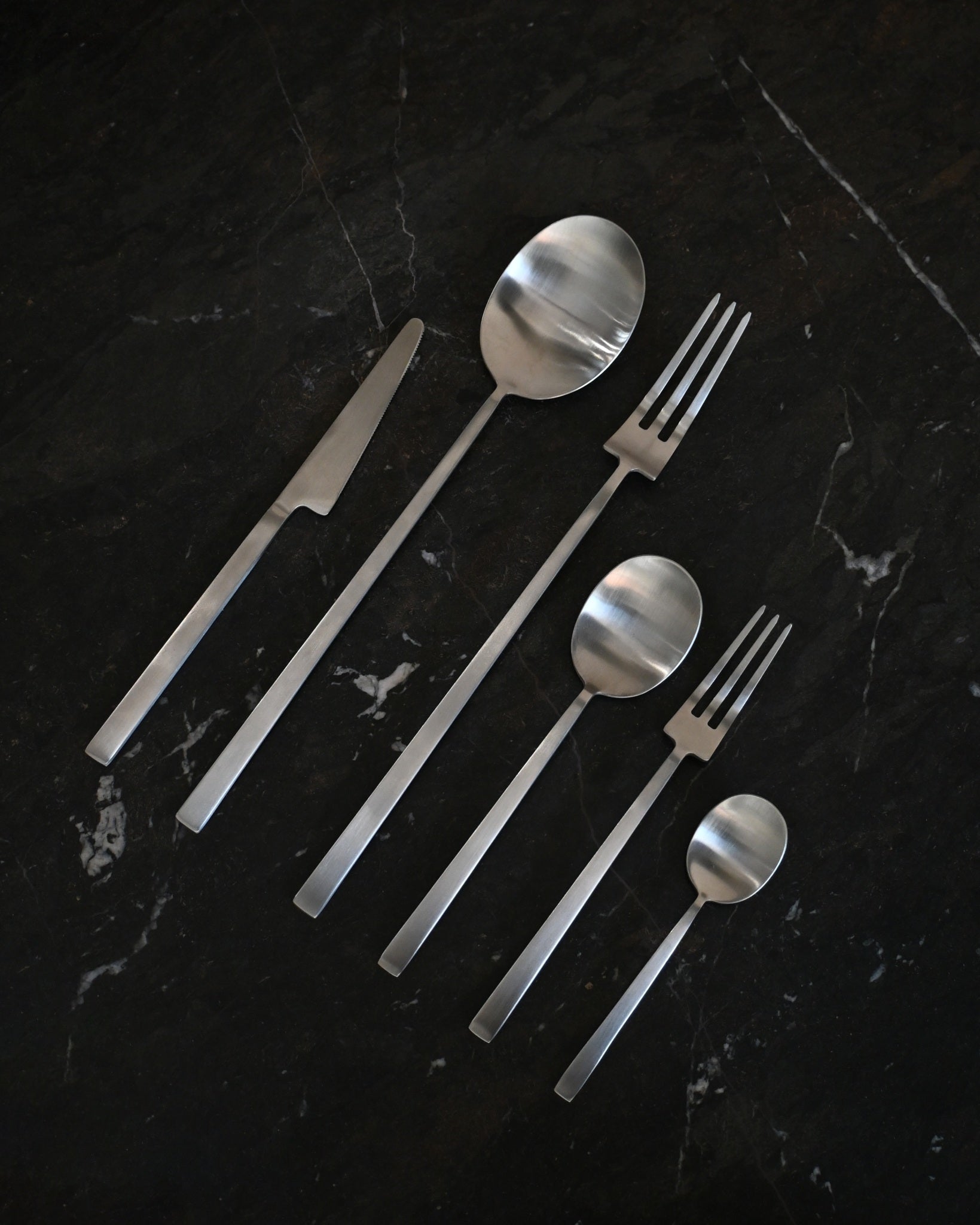 101 Copenhagen Kogei Salad Servers and cutlery - Brushed Steel