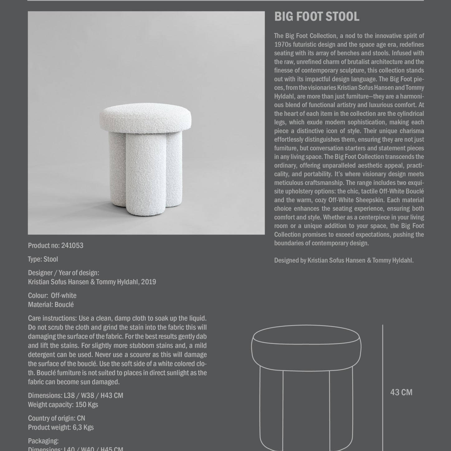 Big Foot Stool - Off White (CPH 900) - 101 Copenhagen