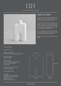 Cobra Vase Tall, Medio - Bone White - 101 Copenhagen
