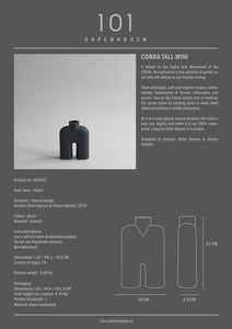 Cobra Vase Tall, Mini - Black - 101 Copenhagen