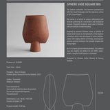 Sphere Vase Square, Big - Terracotta