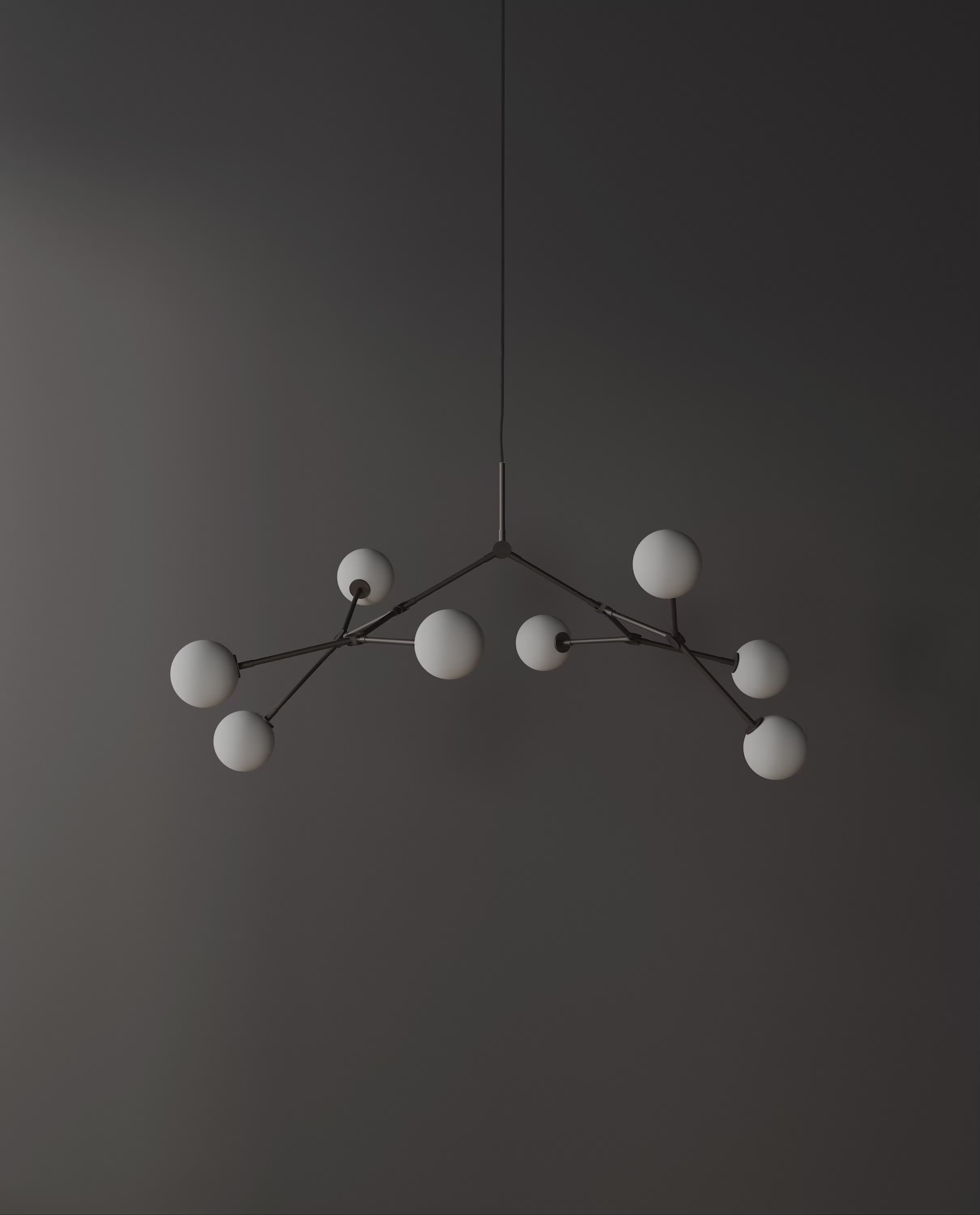 101 Copenhagen Drop Chandelier Bulp  turned on and off