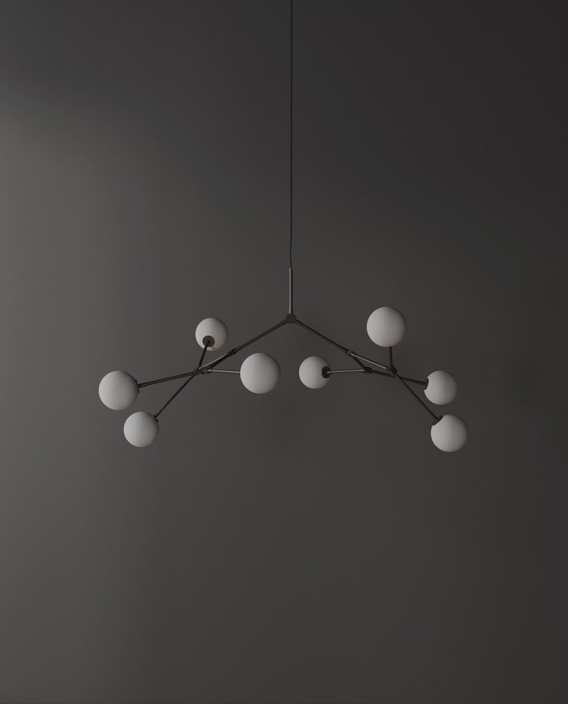 101 Copenhagen Drop Chandelier Bulp  turned on and off