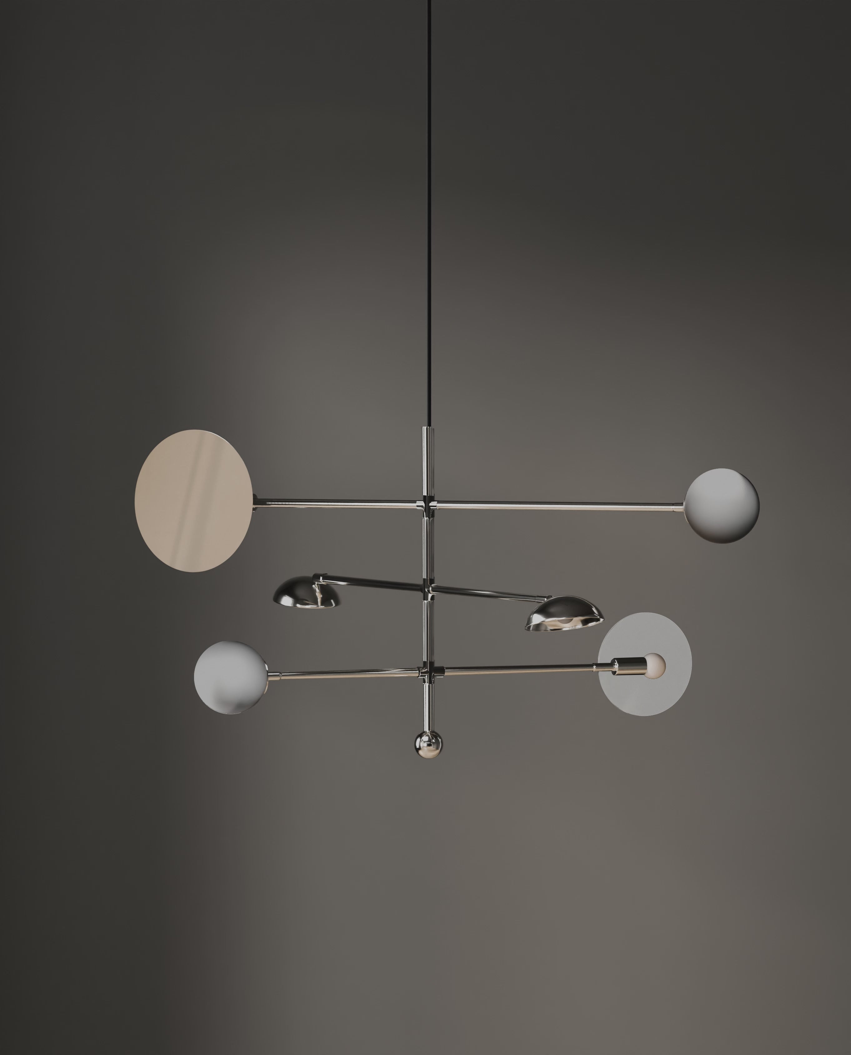 101 Copenhagen Sahn Chandelier - Chrome turned on and off
