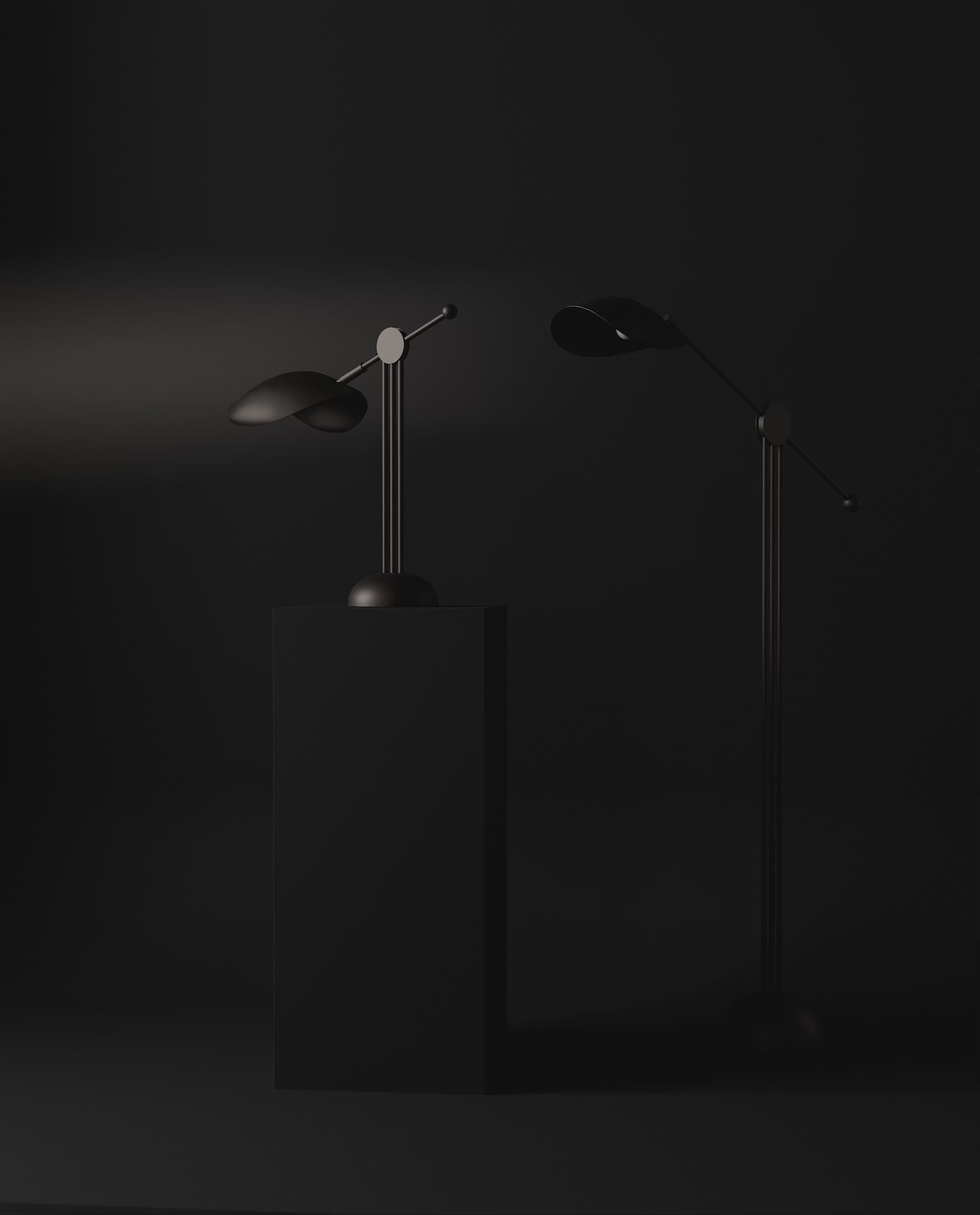 101 Copenhagen Stingray table Lamps turned on and off