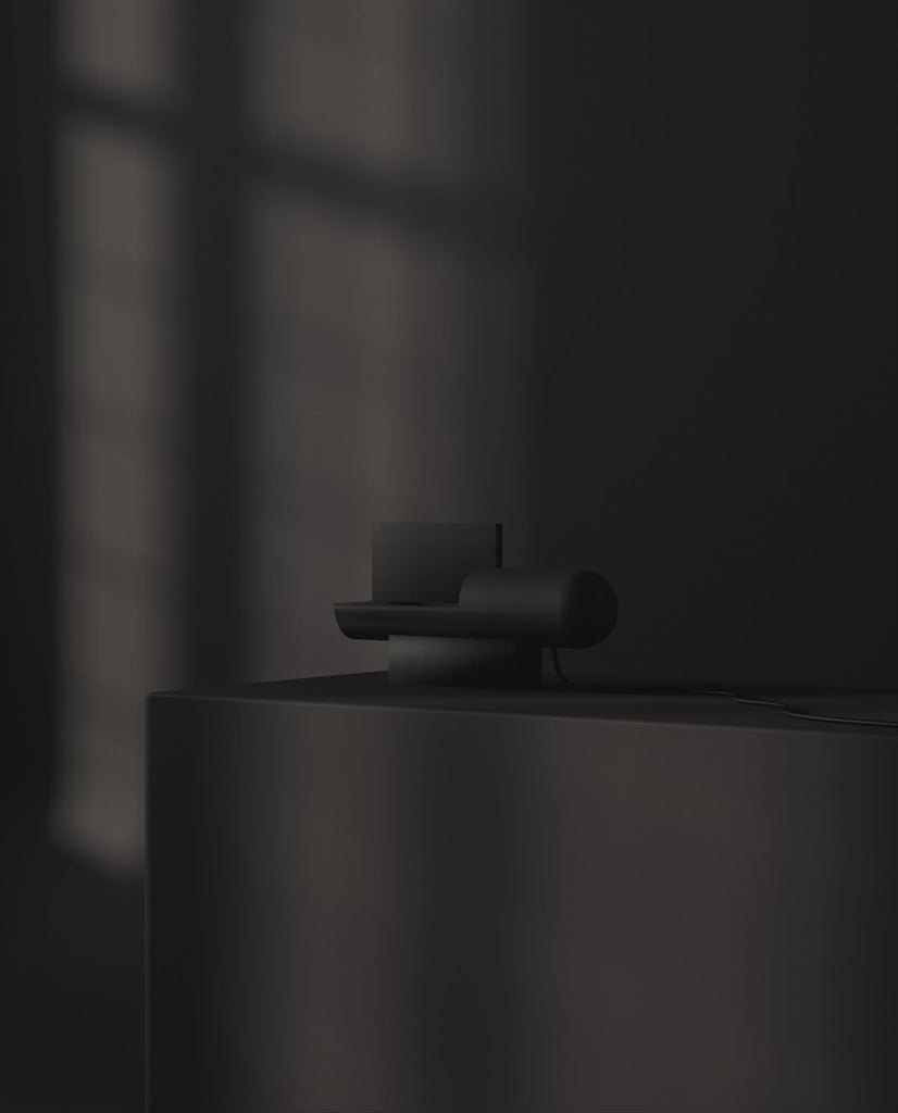 101 Copenhagen Brutalist table Lamp turned on and off