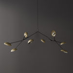 101 Copenhagen Drop Chandelier - Brass turned on and off
