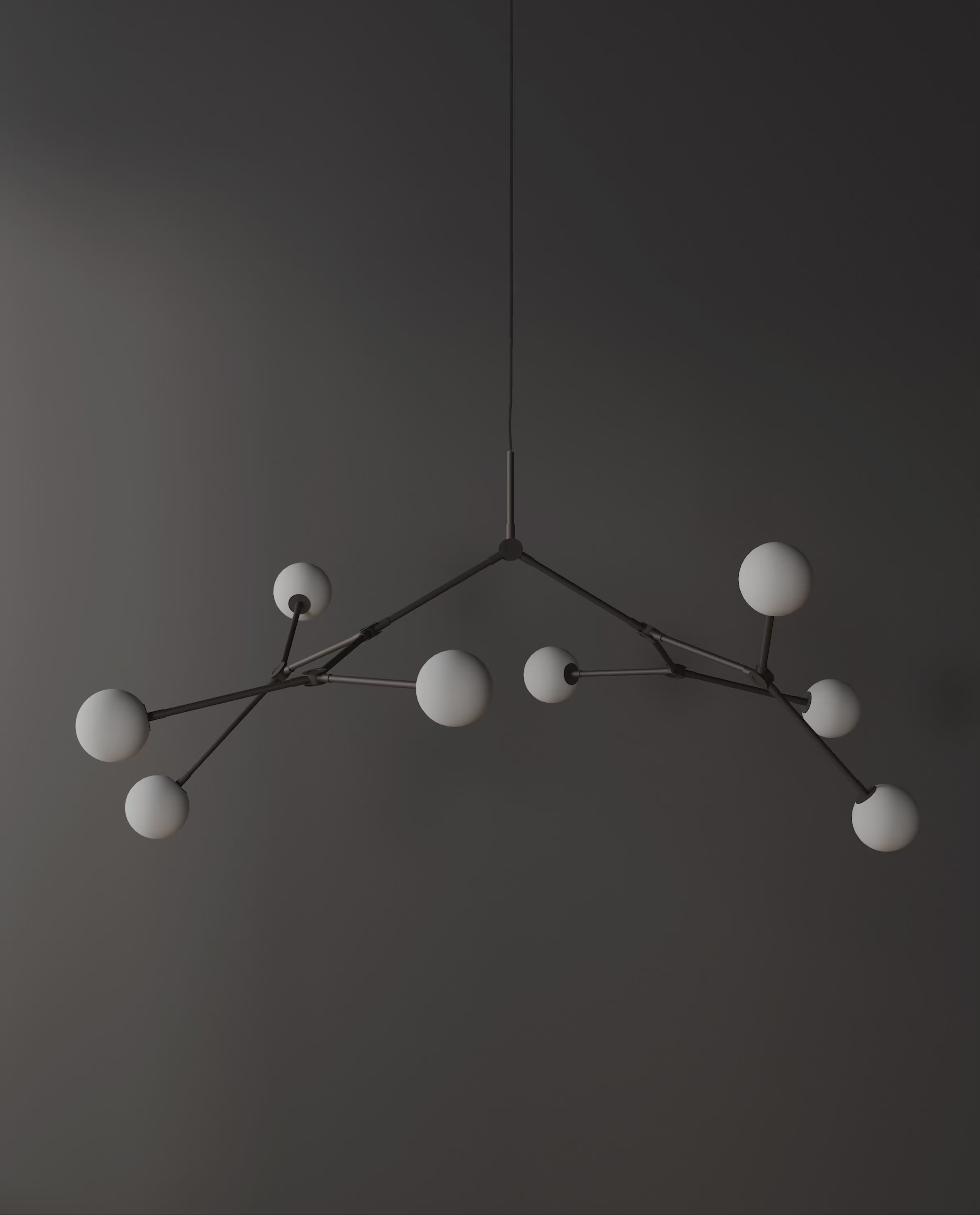 101 Copenhagen Drop Chandelier Bulp Grande turned on and off