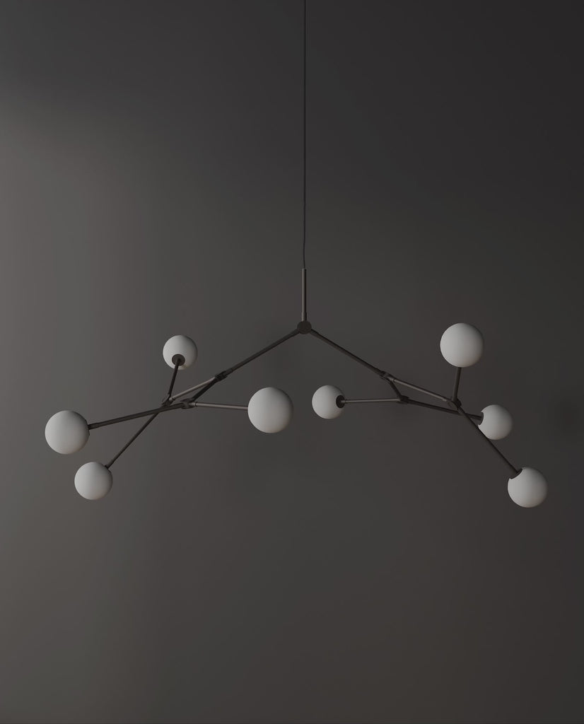 101 Copenhagen Drop Chandelier Bulp Grande turned on and off