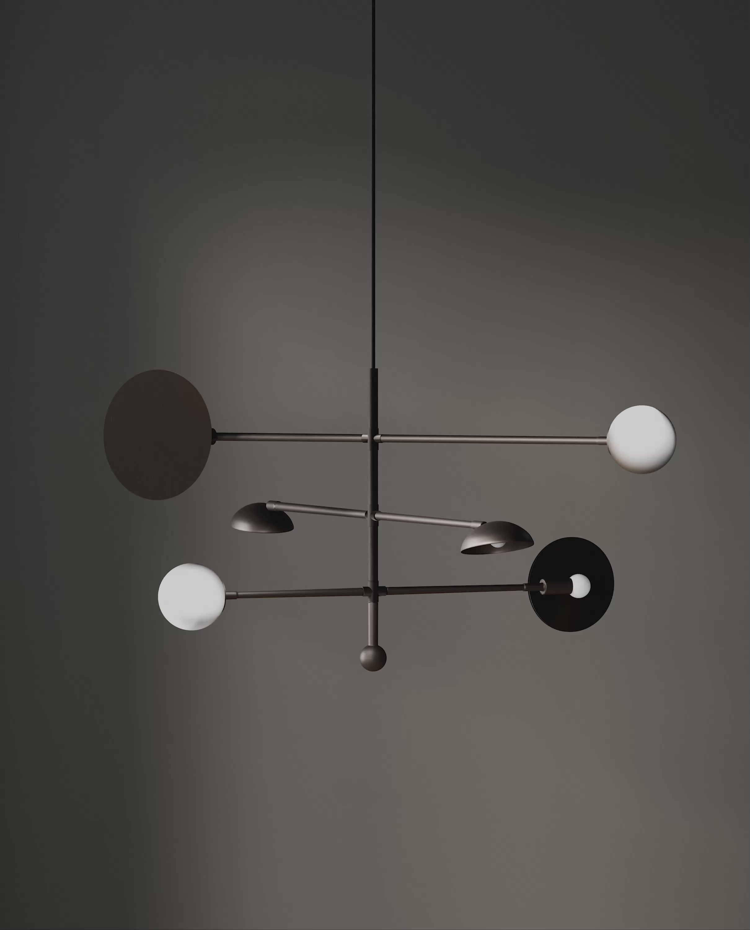 101 Copenhagen Sahn Chandelier - Bronze turned on and off