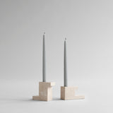 101 Copenhagen - Brick Candle Holder, Low - Limestone - Candle Holders