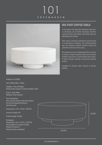 Big Foot Coffee Table, Big - Bone White - 101 CPH