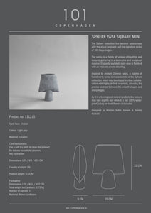 Sphere Vase Square, Mini - Light Grey - 101 CPH